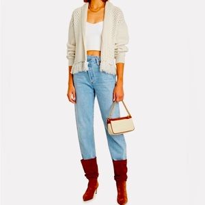 Stunning Intermix Cream Cardigan with Fringe